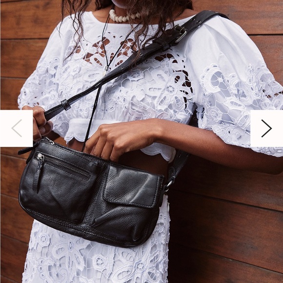 Blue free people leather crossbody bag - Picture 3 of 4